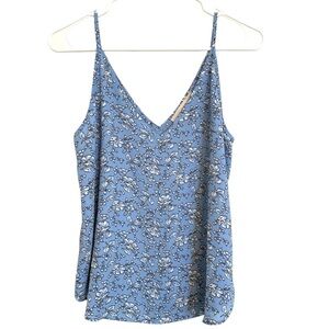 2/$30 LOFT - Blue Floral Sleeveless Tank Top Blouse
